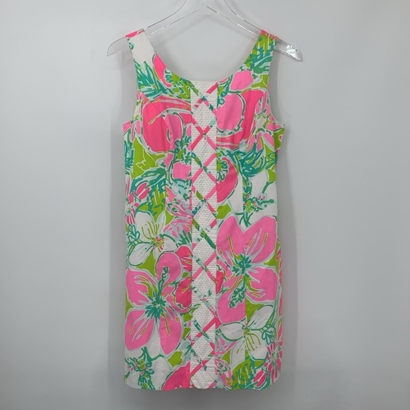 Lilly Pulitzer Cathy shift dress sleeveless Don't Give a Cluck pink green blue 2 - Picture 1 of 5